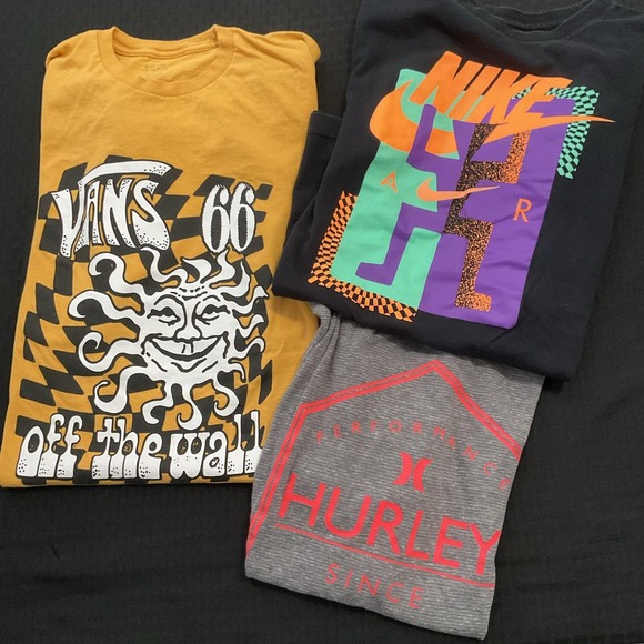 Nike / Vans / Hurley Other - Nike Vans Hurley Shirts Mens Medium Graphic Short Sleeve Tee Lot Of 3 Skate Surf